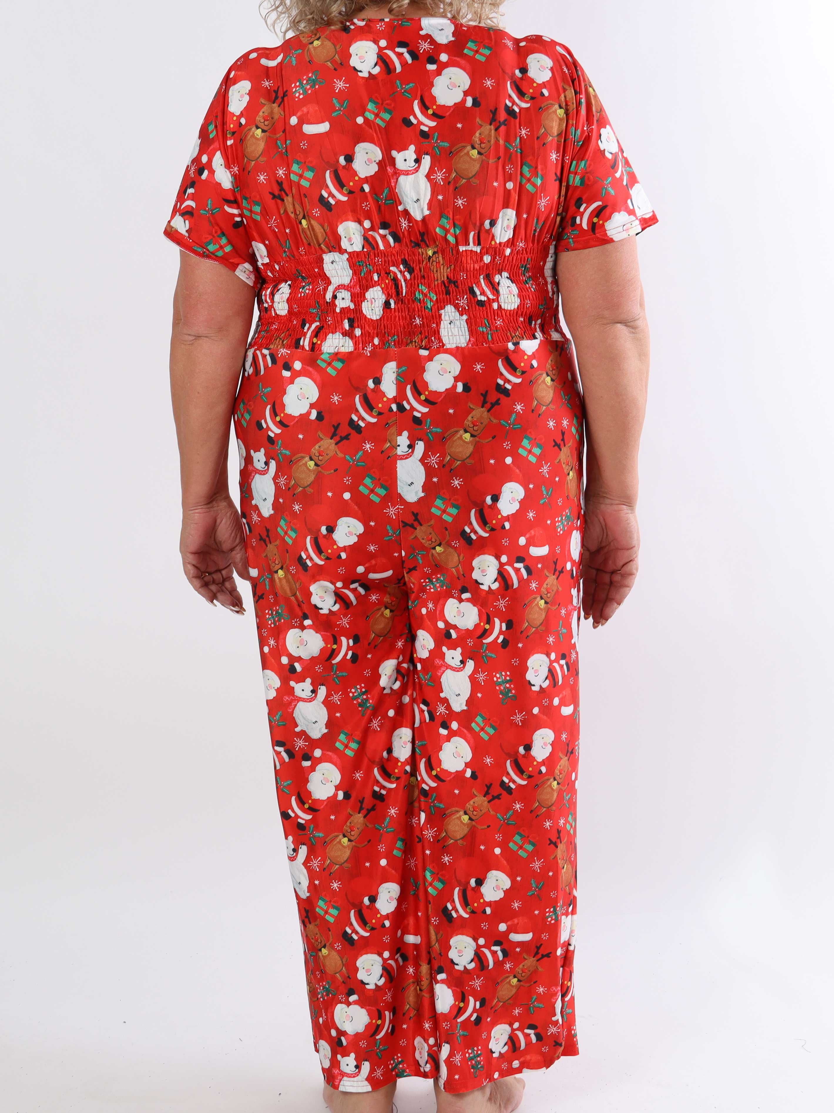 Pams Christmas Jumpsuit - Elastisk jumpsuit i plusstorlek med julmotiv